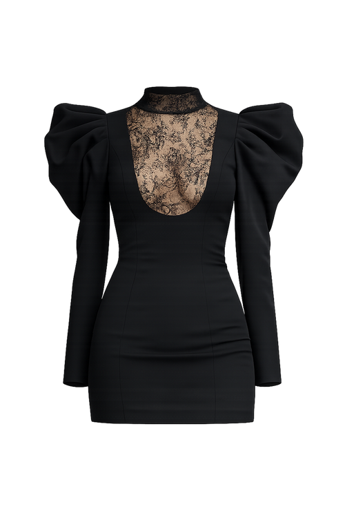 Rochie mini neagră Black Drama
