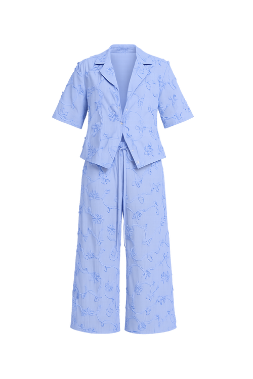 Compleu Azur Bloom din bumbac