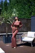 Rochie maro Leya cu decupaje – detaliu 3