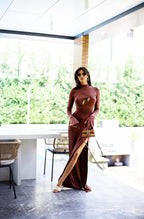 Rochie maro Ella din bumbac