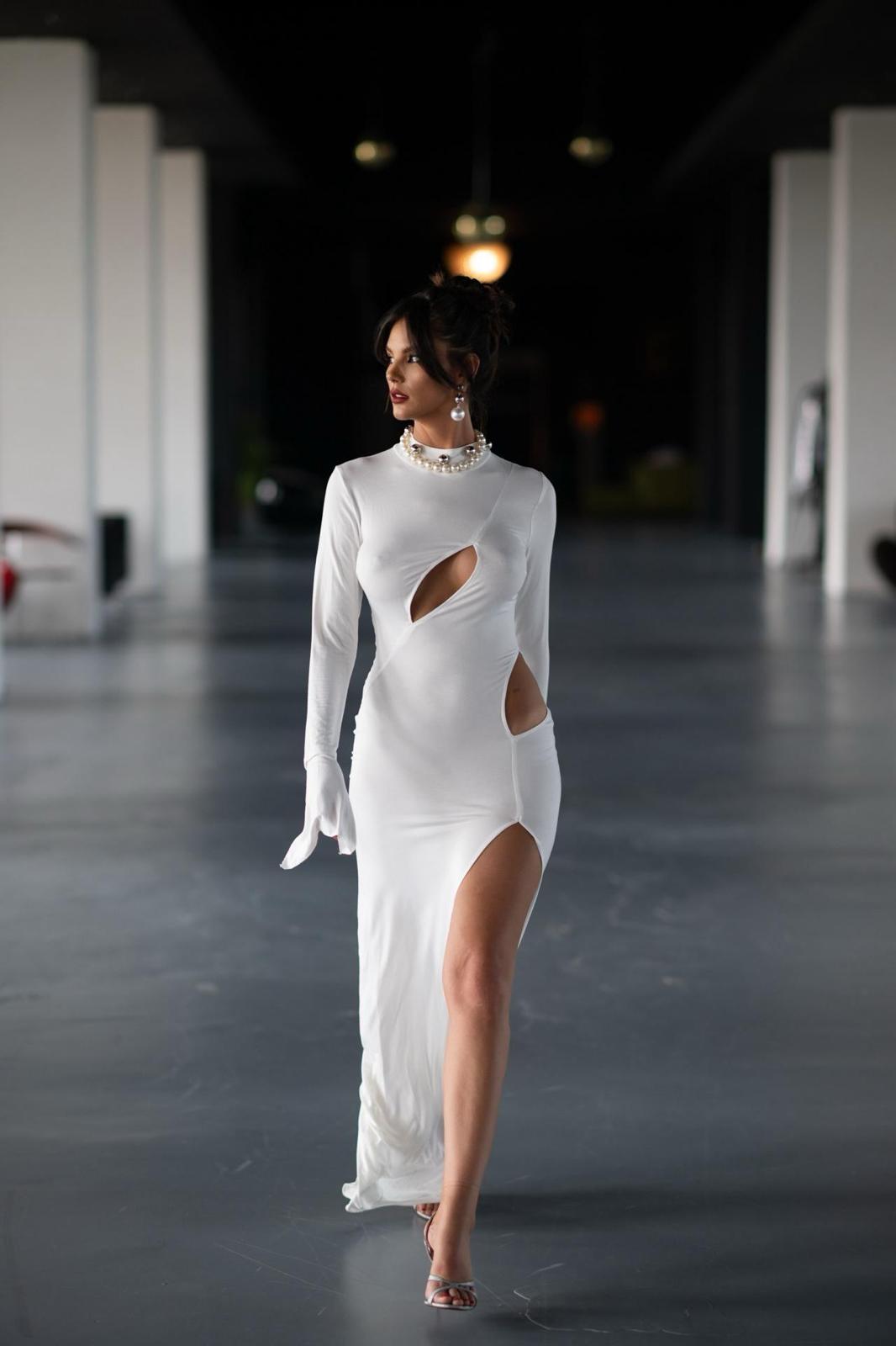 Rochie albă Ella din bumbac