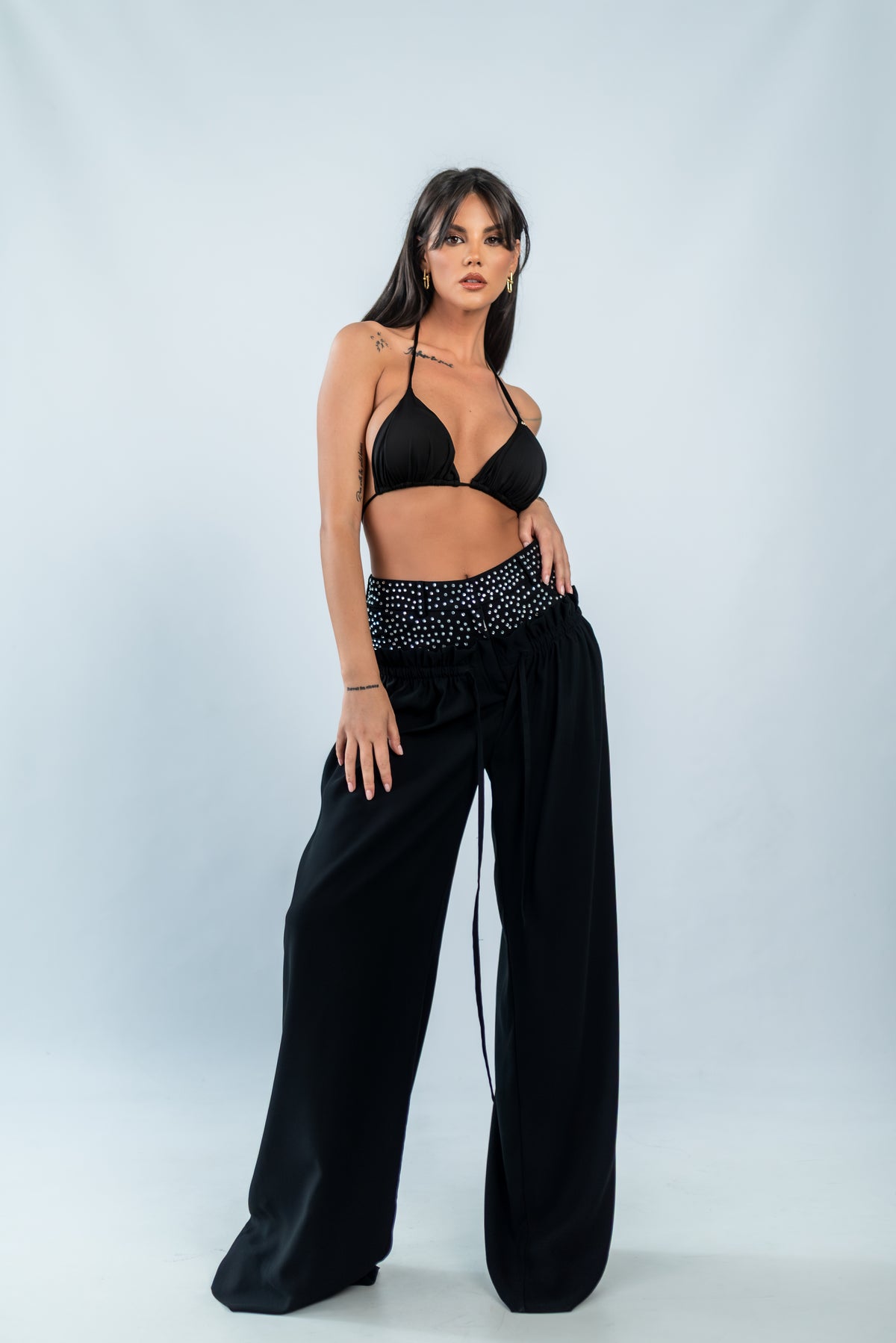 Pantalonii RHEA cu strass
