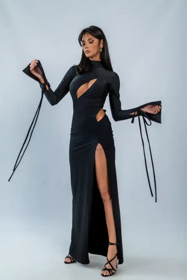 Rochie lungă Karla cu decupaje – detaliu 3