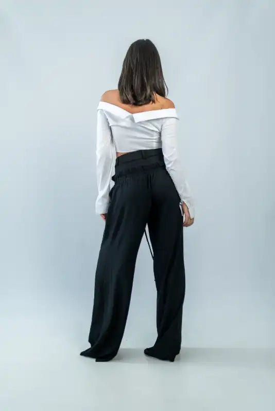Pantaloni Rhea cu talie dublă – detaliu 3
