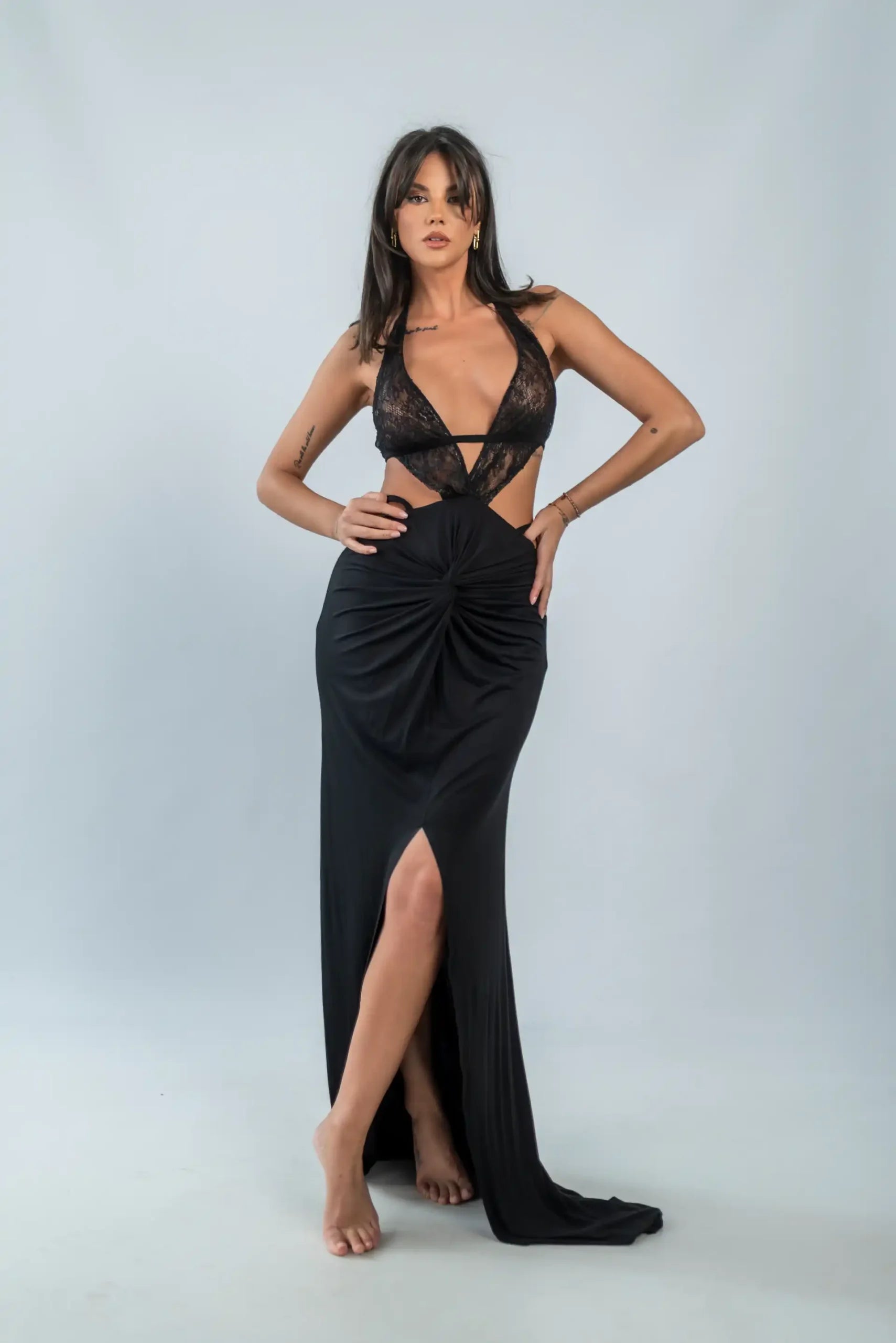 Rochie Sophie din dantelă și bumbac