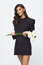 Rochie Noire din vâscoză premium – detaliu 2