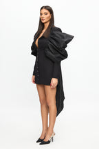 Rochie mini neagră Black Royal – detaliu 2