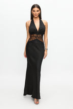 Rochie lungă neagră Black Temptation