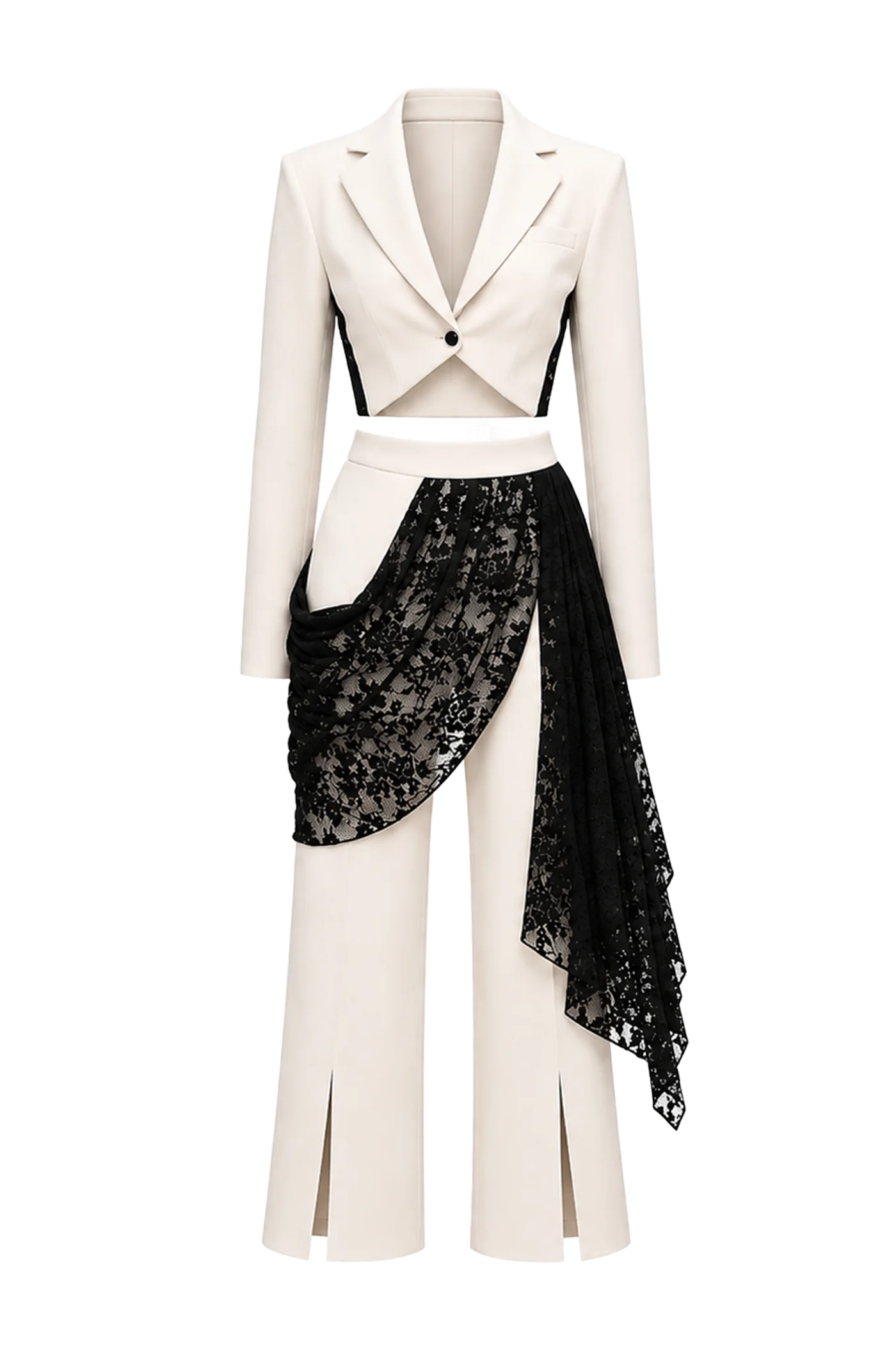 Lace Contrast Suit