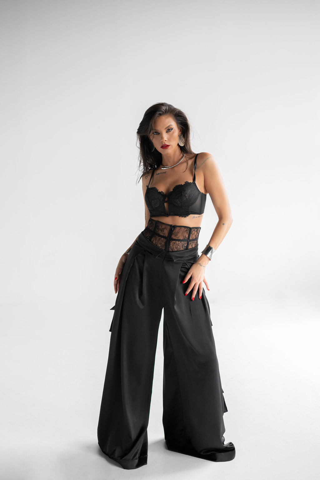 Pantaloni cargo Naiade cu corset