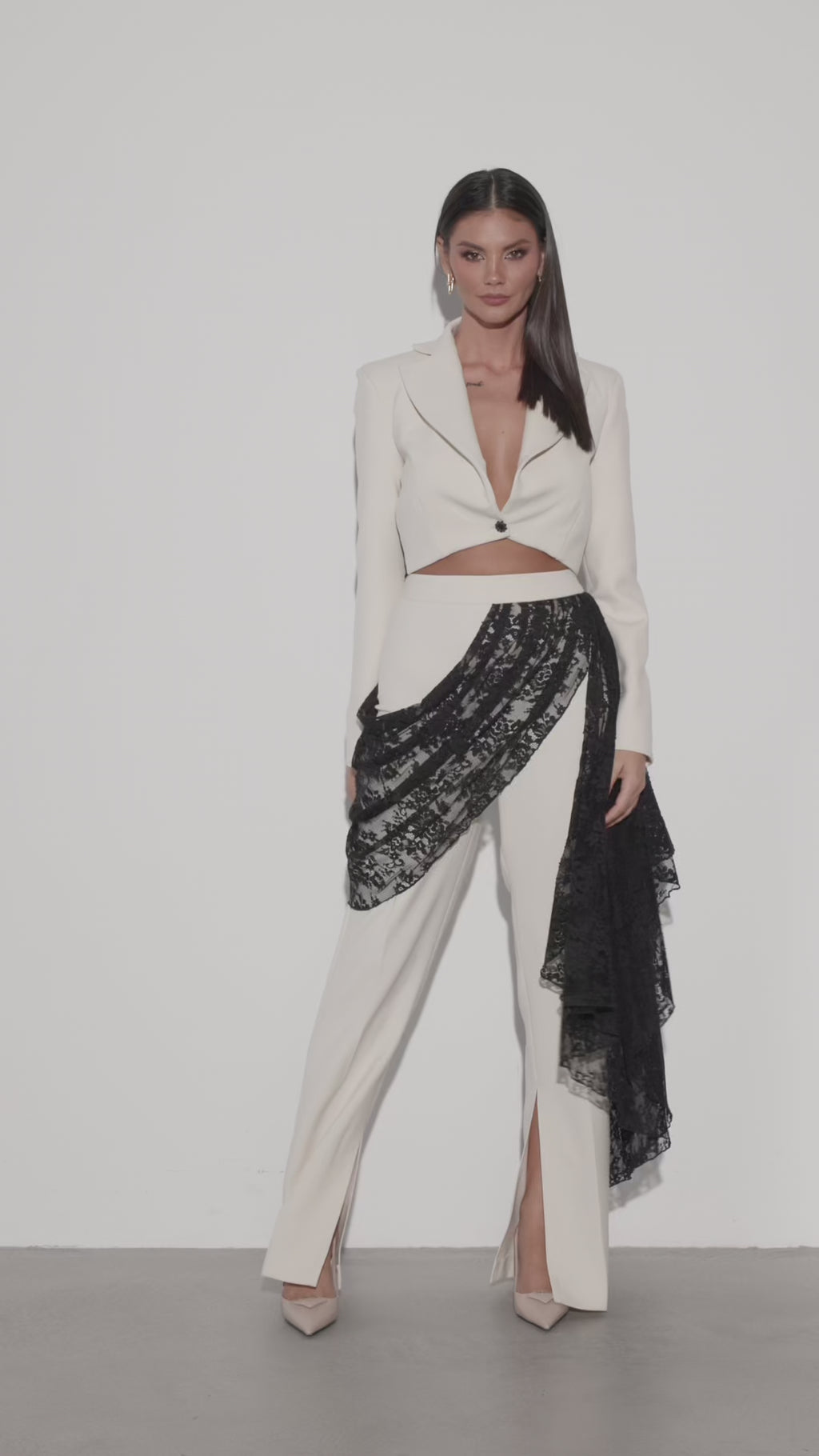 Lace Contrast Suit